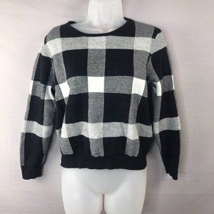 Patrizia Luca Black and white Plaid Crop sweater